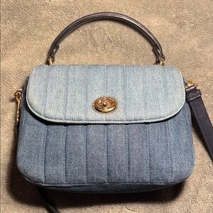 Marlie Top Handle Satchel With Quilting in blue